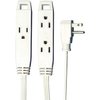 Axis 3prong 3outlet Wallhugger Indoor Grounded Extension Cord, 8 Feet, white 45505